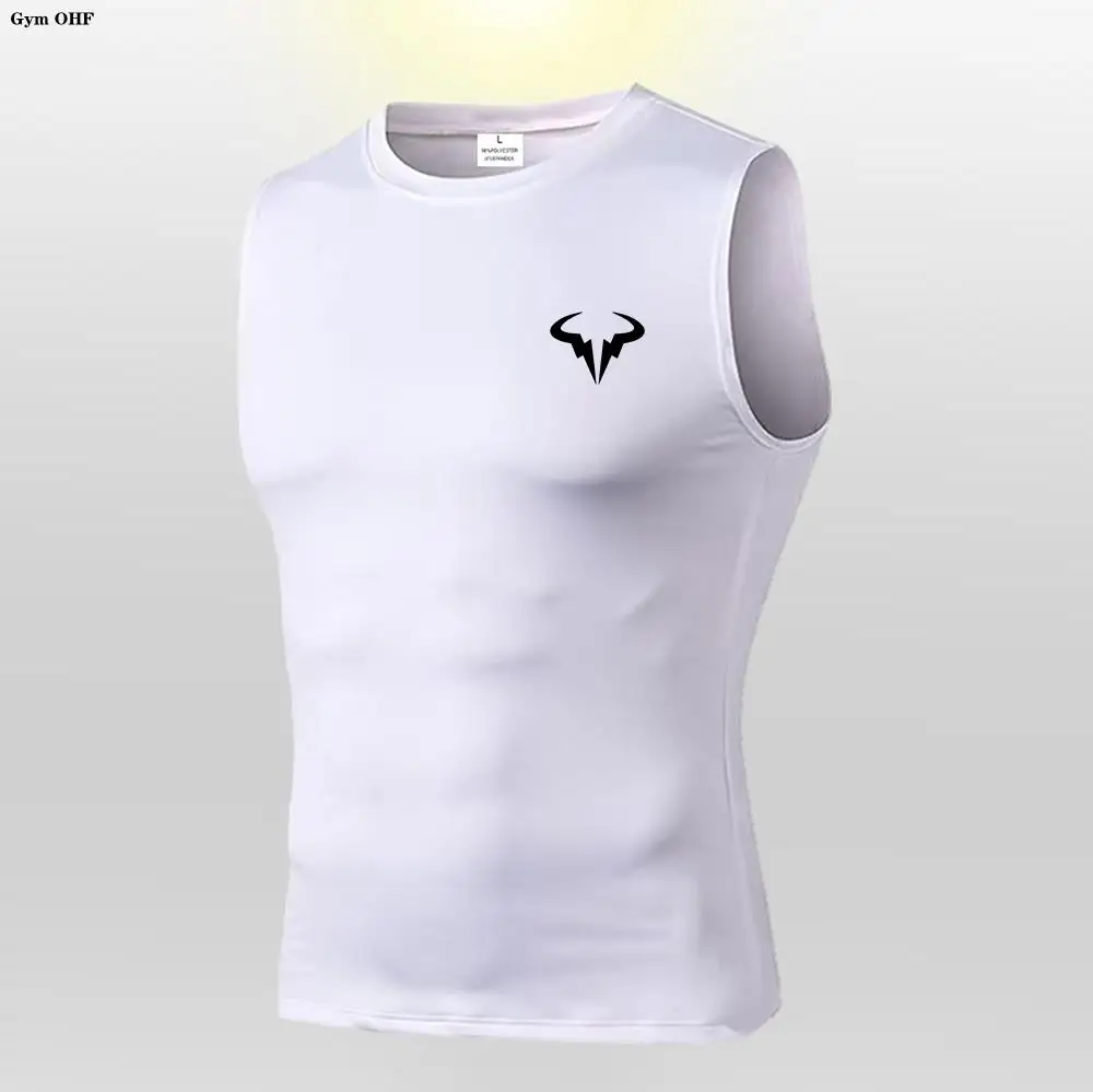 Men'S Sports TShirt With Printed Pattern Loose Sleeveless T Shirt Gym Training Outdoor Running T-Shirt Vest Bodybuilding Tees