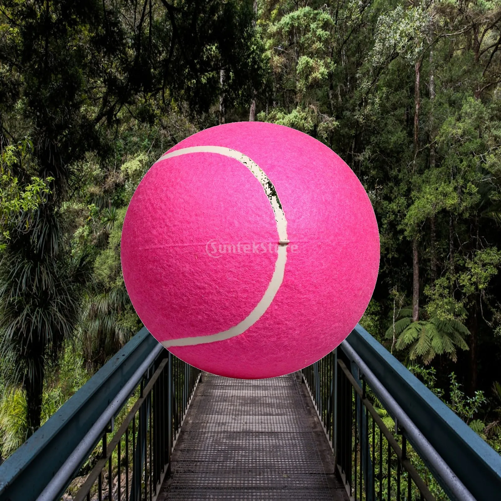 Pink Inflatable Tennis Ball Toy Big Size Rubber Pet Toy for Dog Children Outdoor Sports Autographs