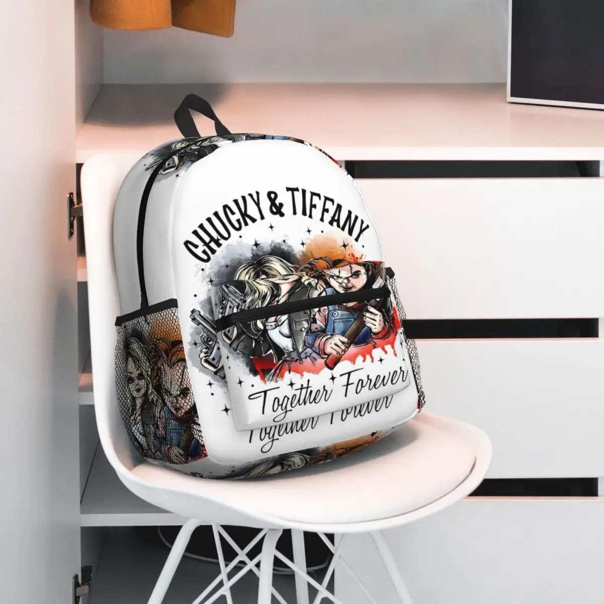 Bride Of Chucky Tiffany Horror Film Movie Backpack Student BookBag Children School Bag Laptop Shoulder Bags for Men Women
