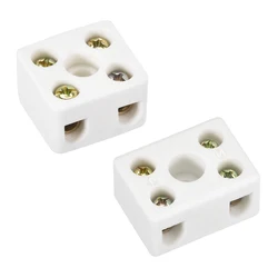 2/5Pcs 2 Postion 5 Hole High Frequency Ceramic Wiring Terminal Block Porcelain Electric Wire Connector Electrical Equipment