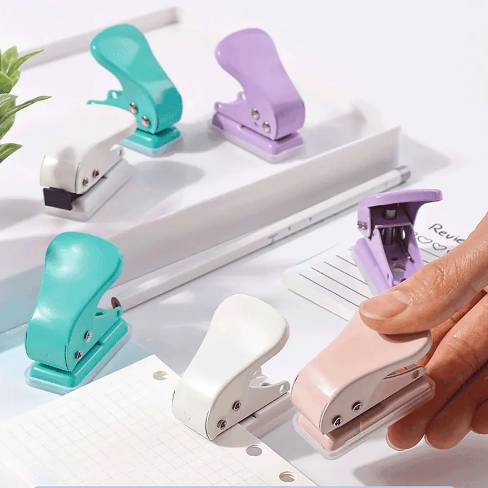 เครื่องเจาะกระดาษขนาดเล็กรูเดียวสำหรับทำสมุดภาพ DIY เครื่องเจาะกระดาษมือถือสำนักงานโรงเรียน
