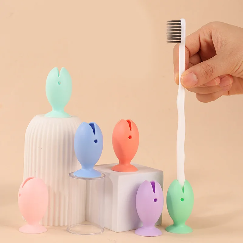 Fish Shaped Silicone Toothbrush Holder, Convenient Toothbrush Base, Outdoor Travel Toothbrush Storage Rack Brush Holder