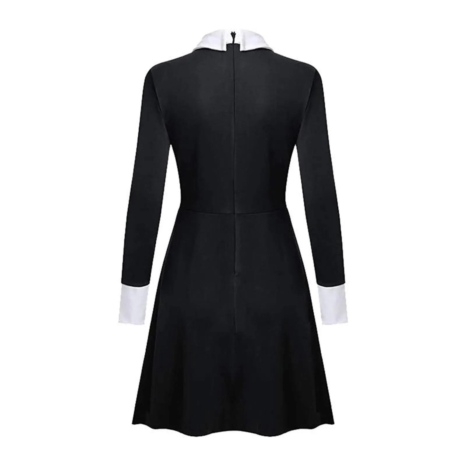 Black Dress Cosplay Costume Long Sleeve Collar Fantasy Dress Adult Kids Christmas Carnival Party Set Women Vestidos for Women