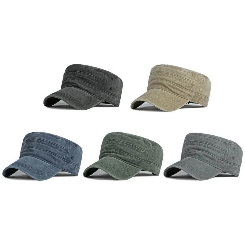 Customized Printed Logo Flat  Top Washed Do Old Men's Hat Women's Casual Duckbill Caps Trendy Versatile Trend Sunshade Hats