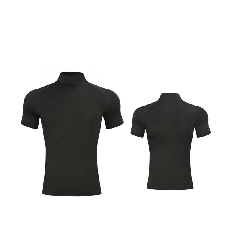 1pcs Men T-Shirts Running Shirt Boys Basketball Shirts Men's Jersey Sportswear Mens Jogging Quick Dry Mock Neck Fitness Tops image 5