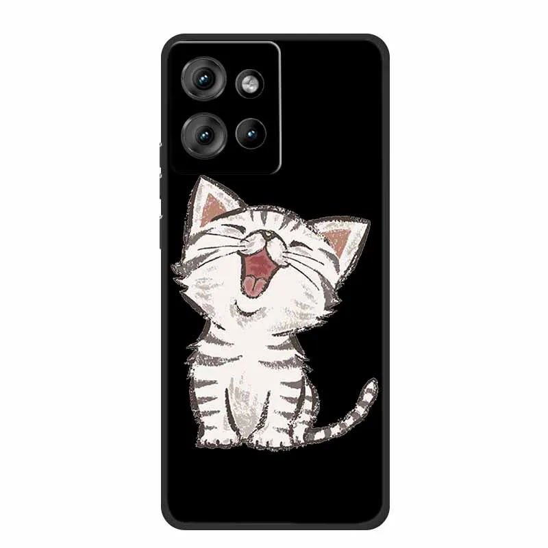 For Motorola Edge 50 Neo Back Cover Case Cute Cartoon Black Silicone Soft Phone Case For Moto Edge 50 Neo Case 50Neo Shockproof