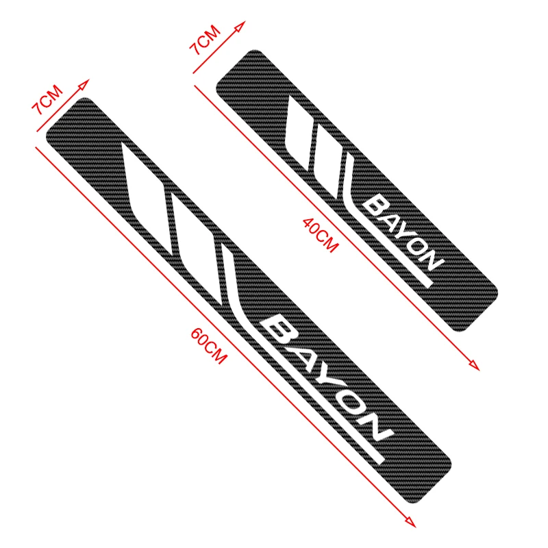 4pcs Car Door Sill Protector Carbon Fiber Sticker Anti Scratch For Hyundai Bayon 2023 2022 2021 Accessories