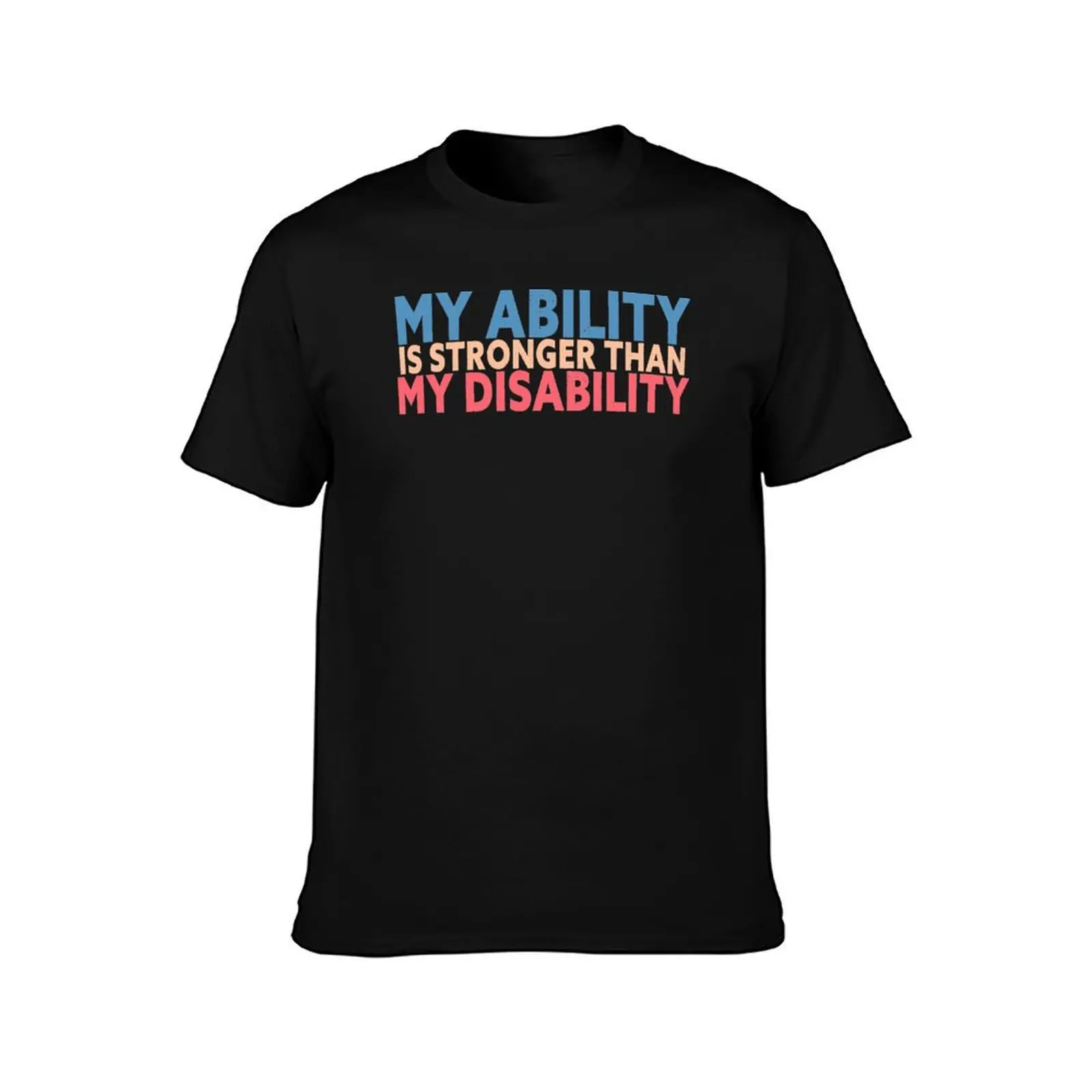 My ability is Stronger than My disability T-Shirt blue archive boys animal print quick drying mens t shirts