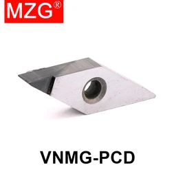 MZG 1pcs Diamond PCD CBN lathe inserts VNMG160404 VNMG160402 VNMG160408 VNMG160412 CNC Turning Tools For Copper Aluminum VNMG