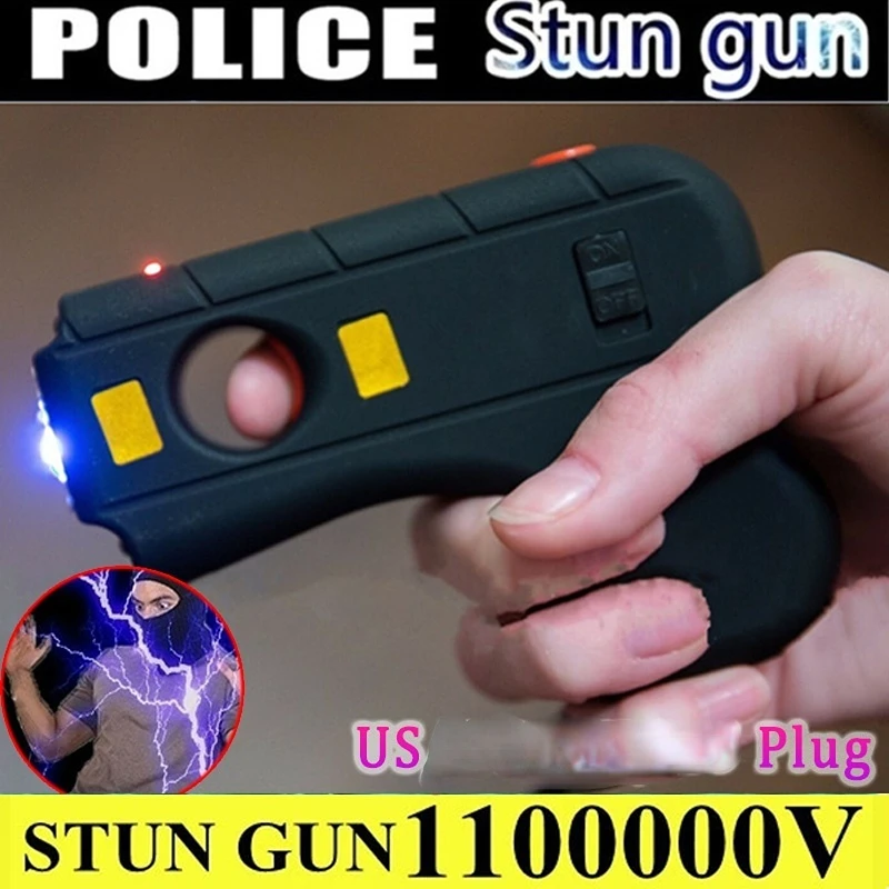 Outdoor fully handheld stun gun, rechargeable self-defense stun gun, LED, portable female self-defense tool