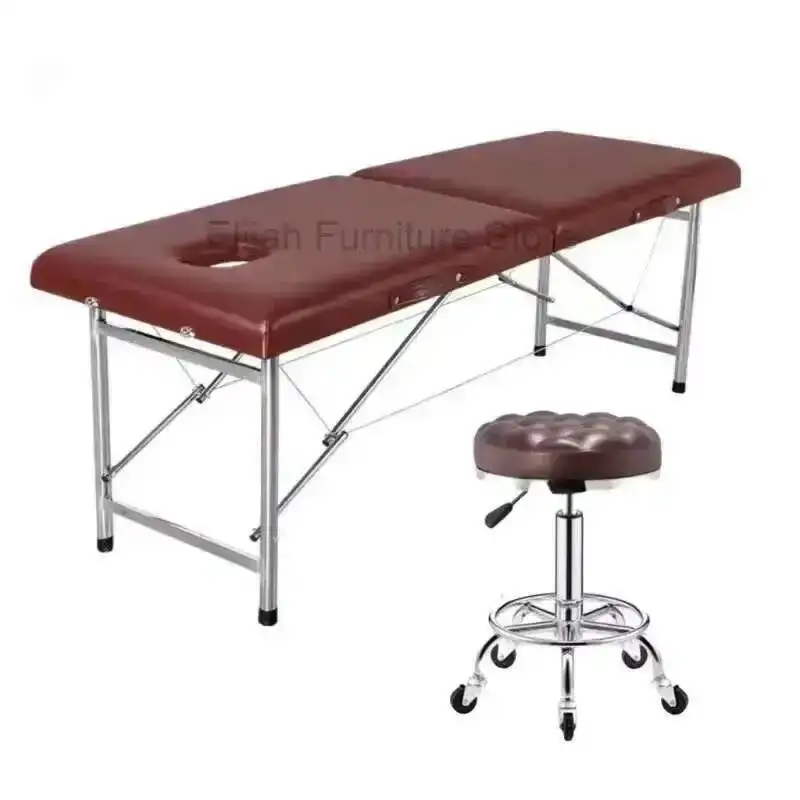 Table Folding Beauty Massage Bed Chair Equipment Beds Tattoo Salon Professional Chiropractic Thai Pilates Lit Pliant Portable
