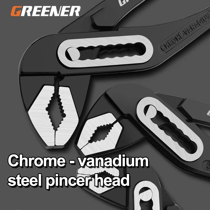 GREENERY 8 10 12 Inch Water Pump Pliers CR V Steel Adjustable Quick Release Groove Joint for Plumbing Pipe Home Maintenance Tool