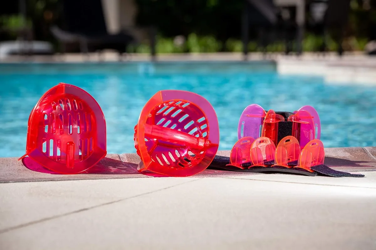 Pink Bell,Ultimate Pool Exercise Bundle |,Medium Resistance Water Weights , Water Exercise Equipment