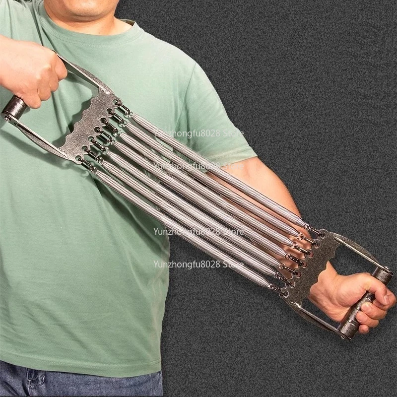 Chest Expander All Steel with 7 + 10 Spring，154Lbs Strength Level Adjustable Expander