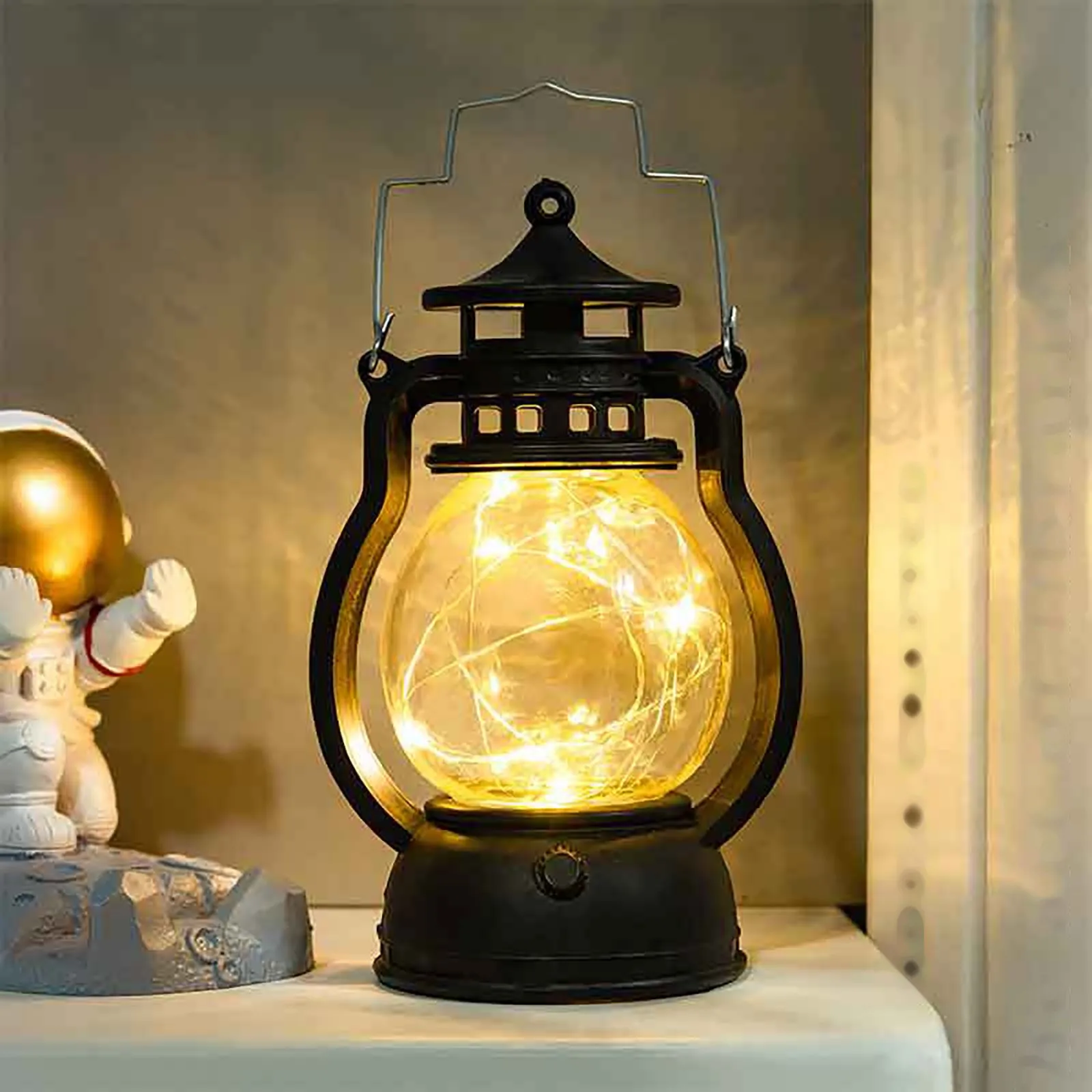 Vintage Lantern Retro Design Led Hanging Oil Lamp Battery Operated Decorative For Home Holiday Christmas Gifts Home Decor