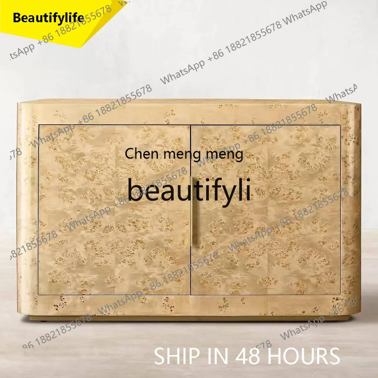 

CC American rural light luxury solid wood with pumped tree tumour bark living room TV cabinet storage cabinet furniture