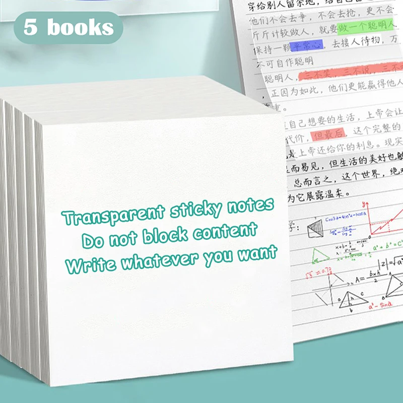 5Pcs Simple Solid Color Self-Adhesive Sticky Notes Notepad High-quality Sticker Notepad Office School Stationery Accessories