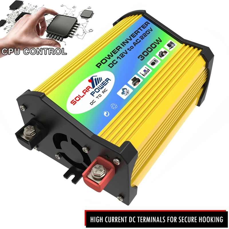 DC12V To AC 3000W Car Power Inverter Dual USB Fast Charging Voltage Capacity Transformer Converter