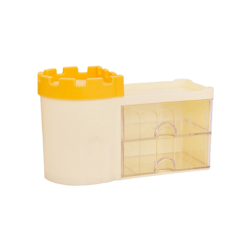 多用途文具化粧品収納ボックスデスクトップオーガナイザーペンホルダー引き出しタイプ複数のコンパートメント防塵棚