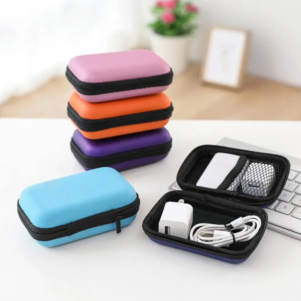 Portable Headphones Carrying Case EVA Waterproof Headphones Case Box Double Zipper Design Dust-proof Headphone Storage Bags