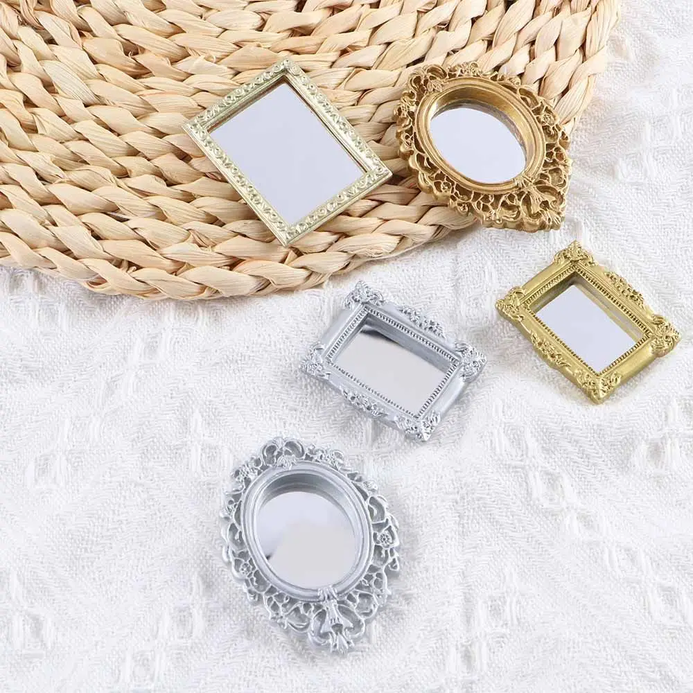 

Doll House Decor 1/12 Tiny Mini Elegant Furniture Miniature Ornament Dollhouse Mirror