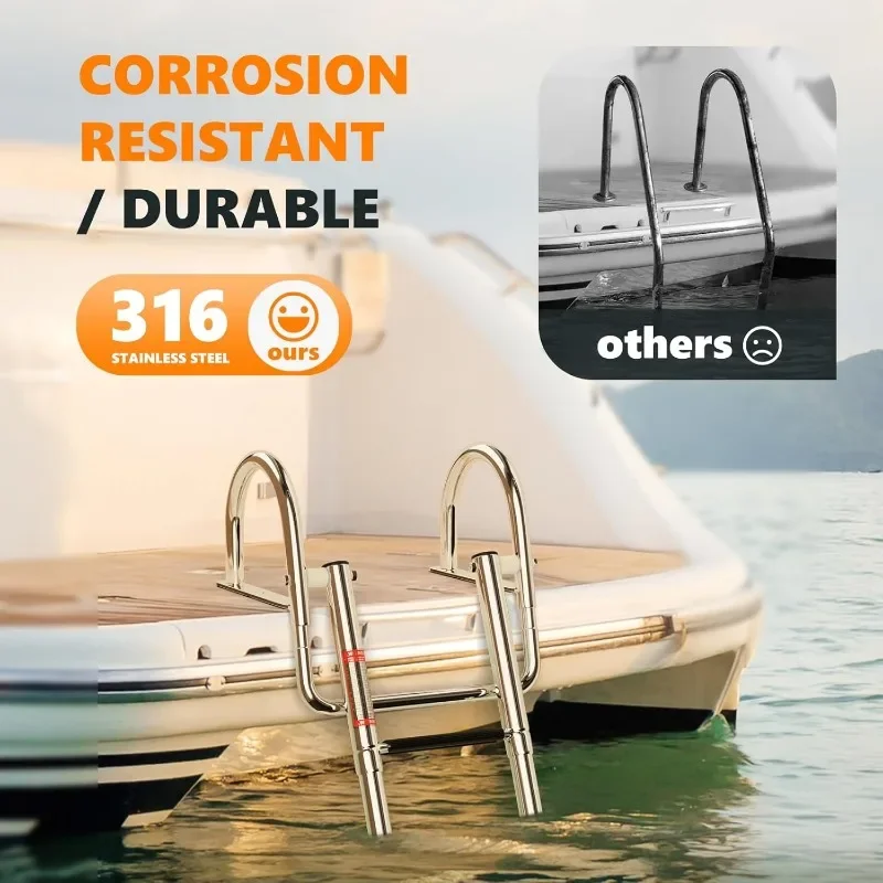 LUISLADDERS Scaletta per barca pieghevole a 4 gradini