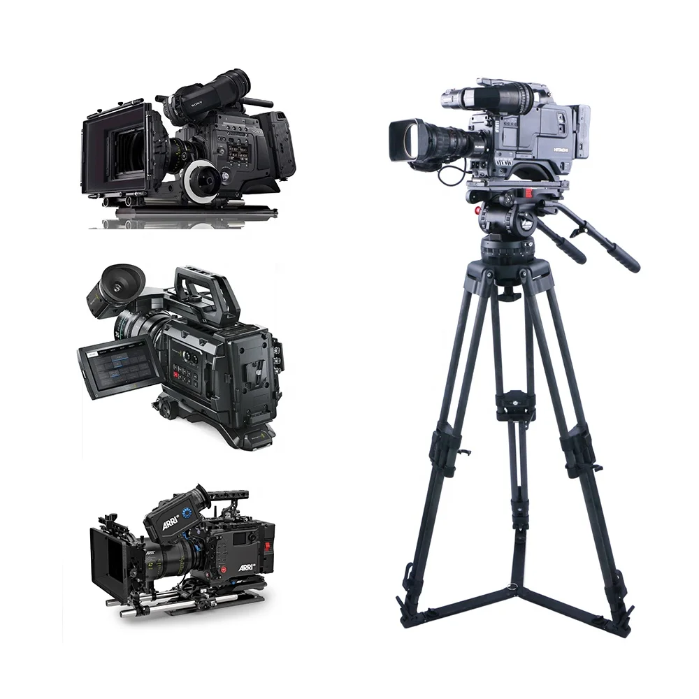 MagicLine Photographic Equipment Broadcast Carbon Fiber Video Camera Tripod System With 150mm Bowl Cine 30 Fluid Head Kit