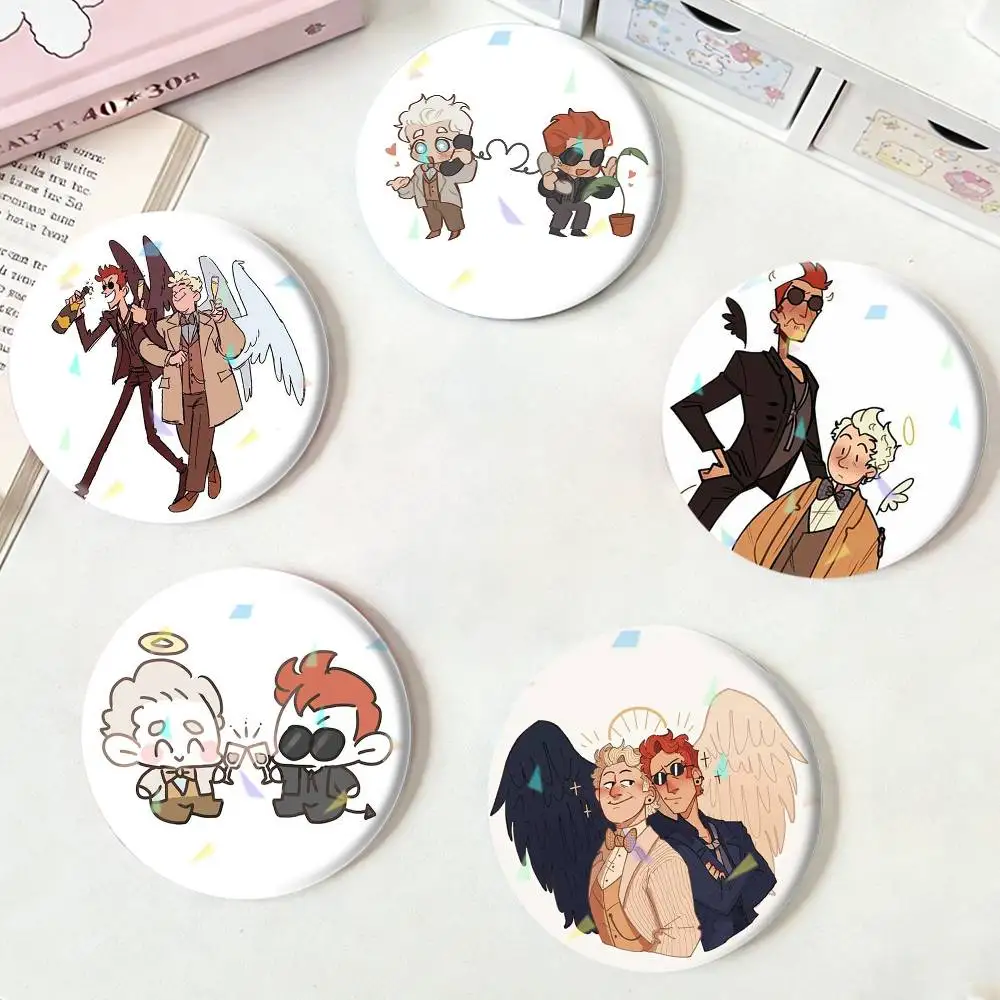 Good Omens Badges Niche Design Brooch for Backpack Lapel Pins Creative Accessories
