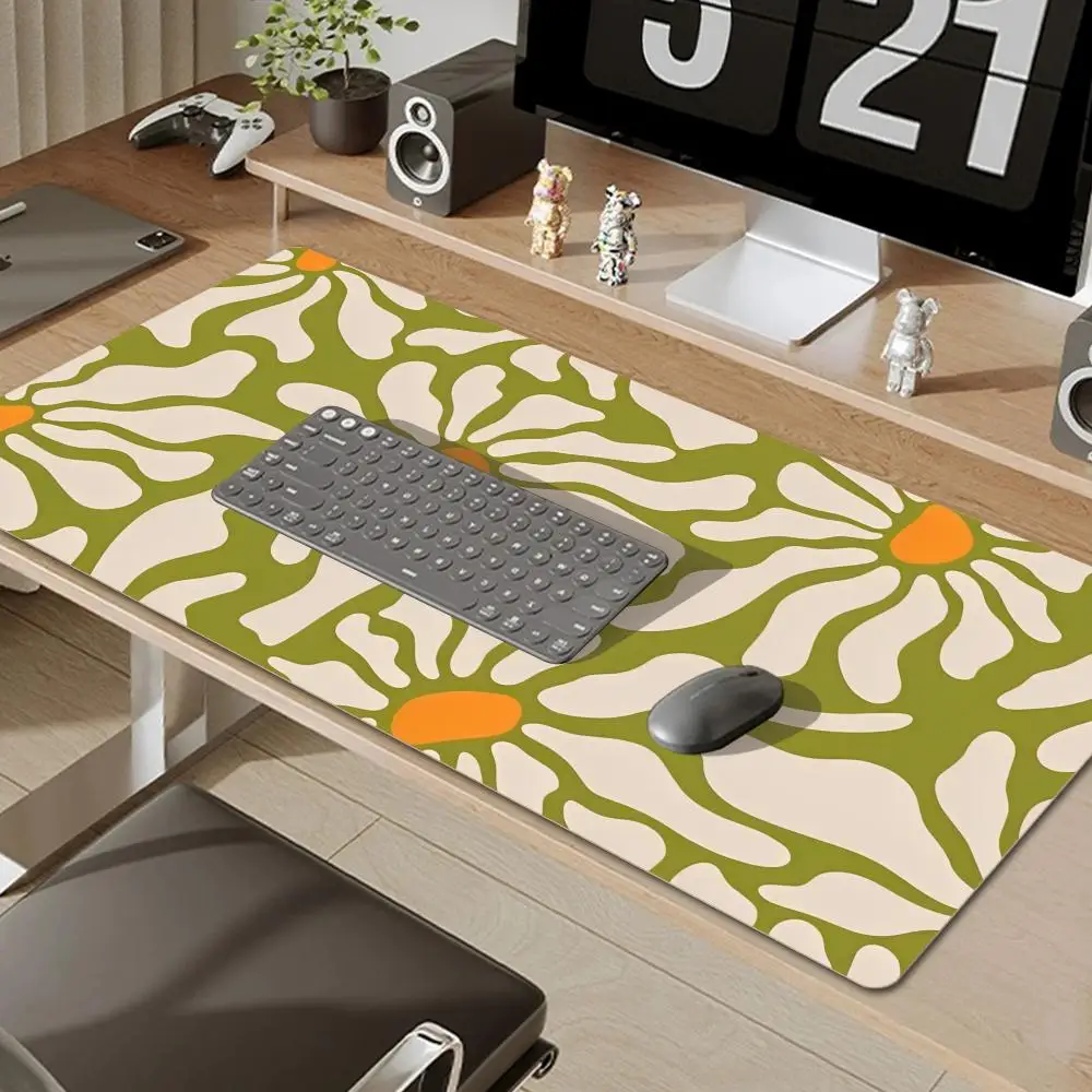 

Large computer mouse pad 90x40 Pink Abstract flower office desk mat Gift Game Player desktop accessories Keyboard protection pad