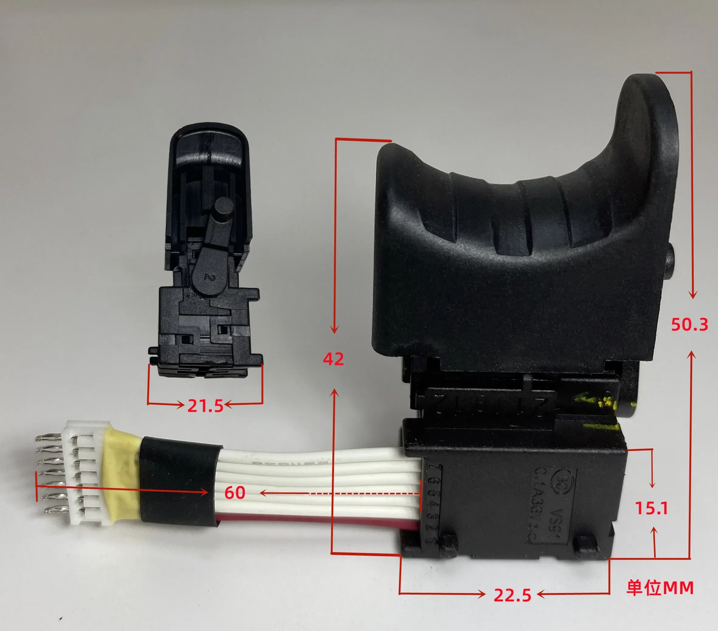 10Pcs VS91 0.1A 36VDC electric drill switch, electric impact driver electric drill speed regulation positive and negative