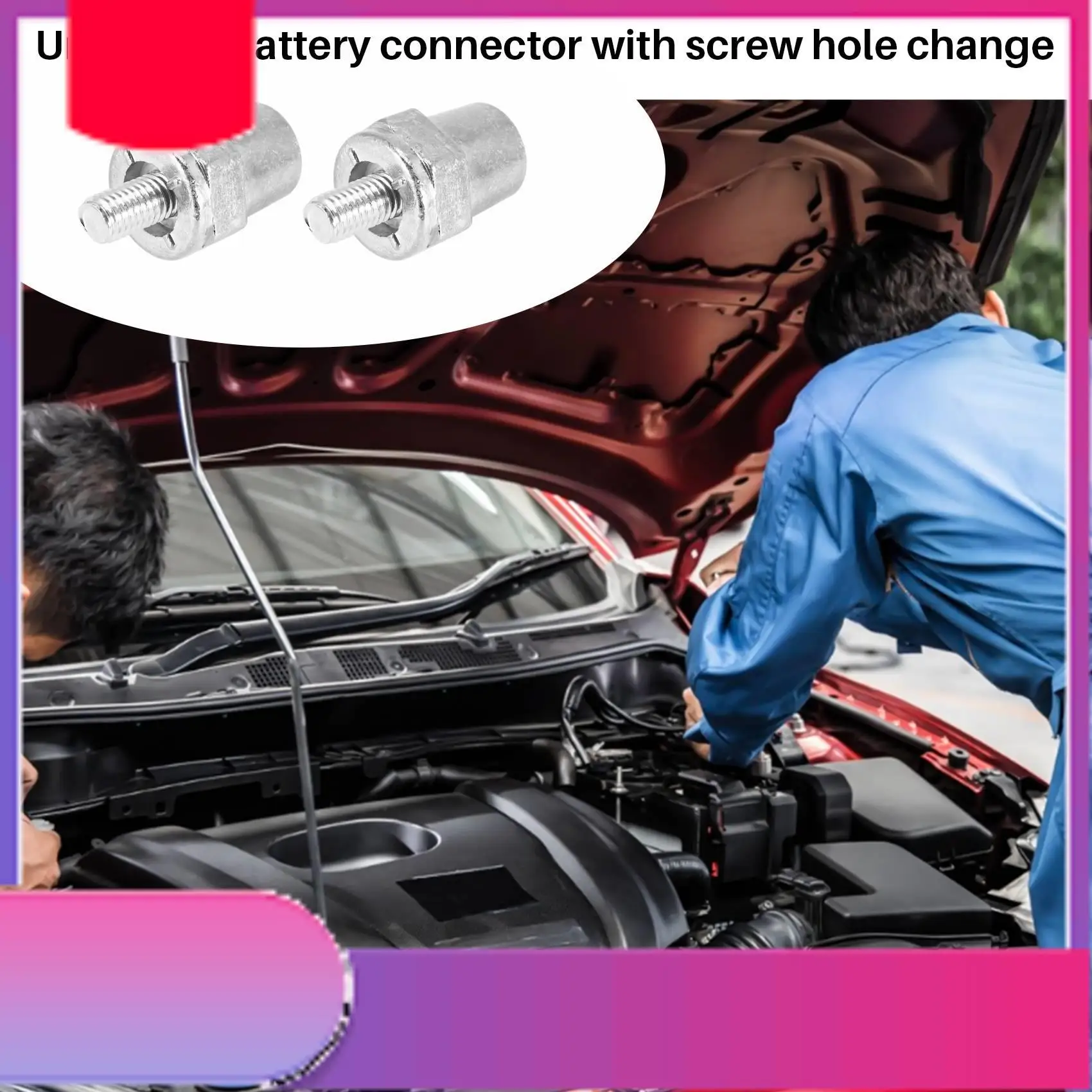 

One Pair Zinc Alloy Battery Side Terminal Charging Posts Fit 8Mm Positive (+) Or Negative (-) Battery Cable Terminals-Y79A