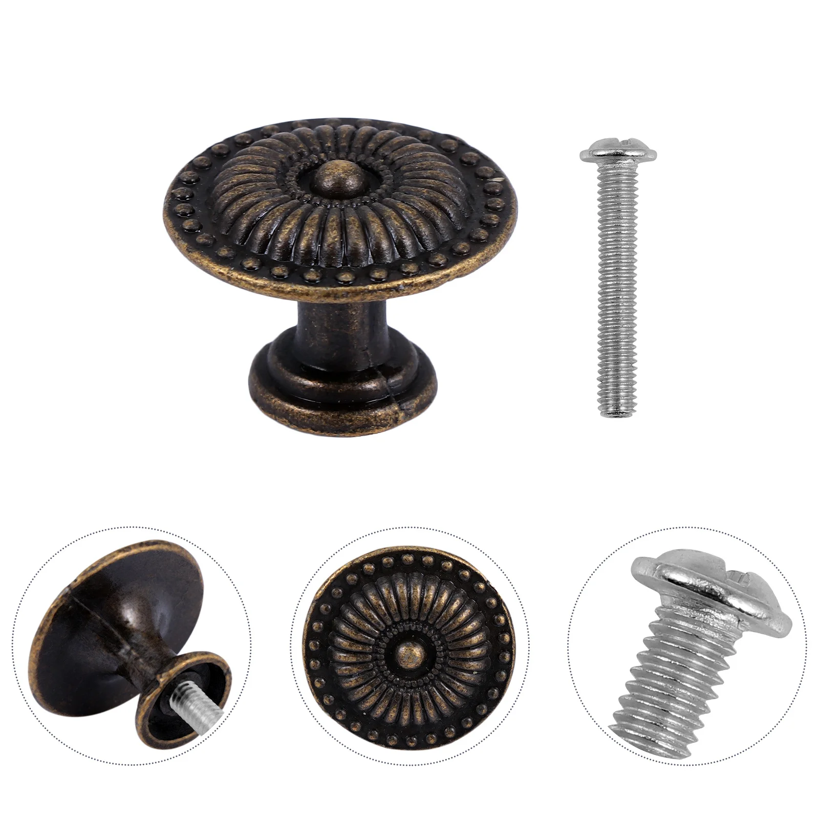 

Alloy Round Head Drawer Knob Durable Vintage Style Pull Handle for Jewelry Box Cupboard Cabinet Drawer Knob