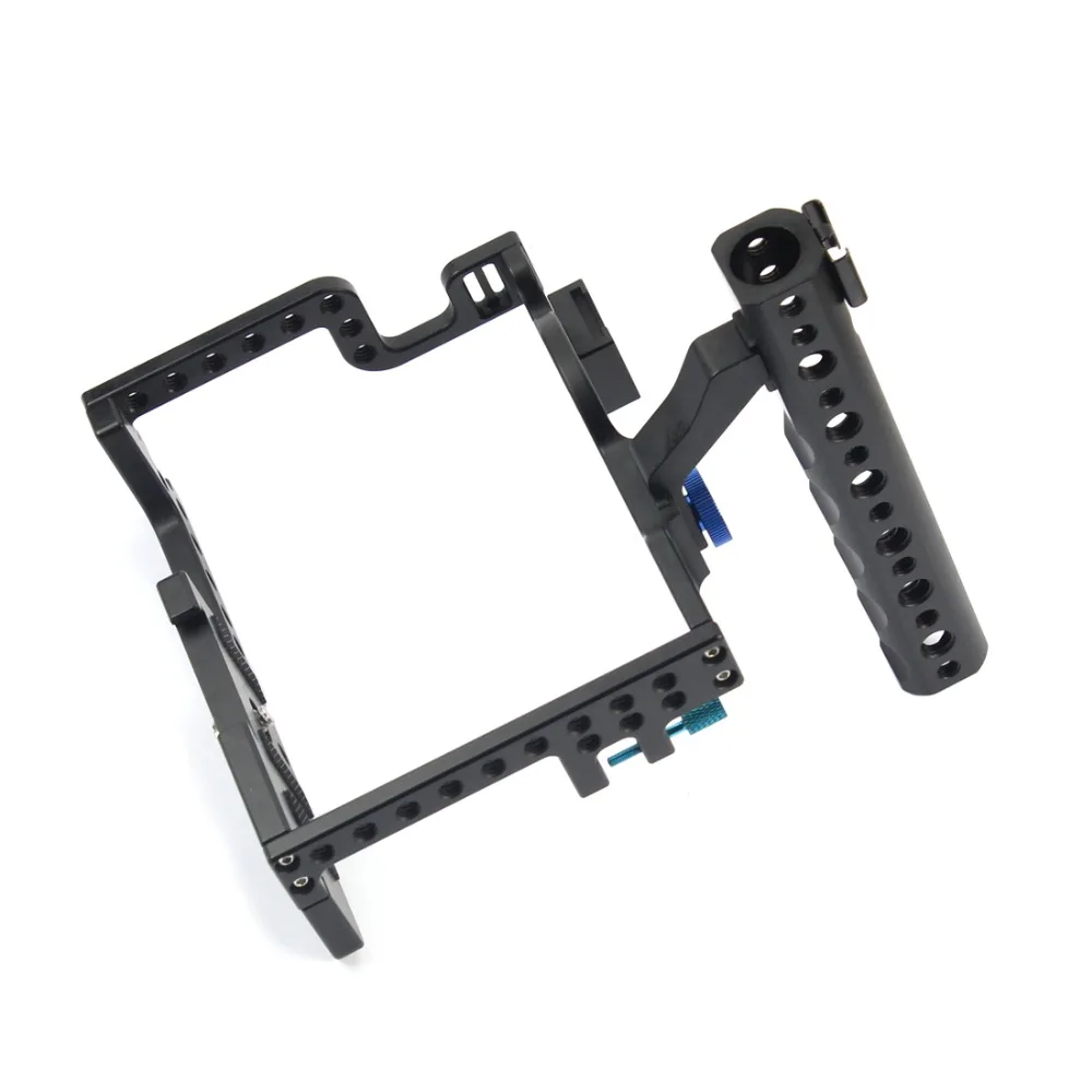 Kamera Käfig für Panasonic Lumix GH5 / GH5s Schutzhülle Spiegellose System Cam Montage Halterung Aluminium mit Top Griff Grip – Detail 3