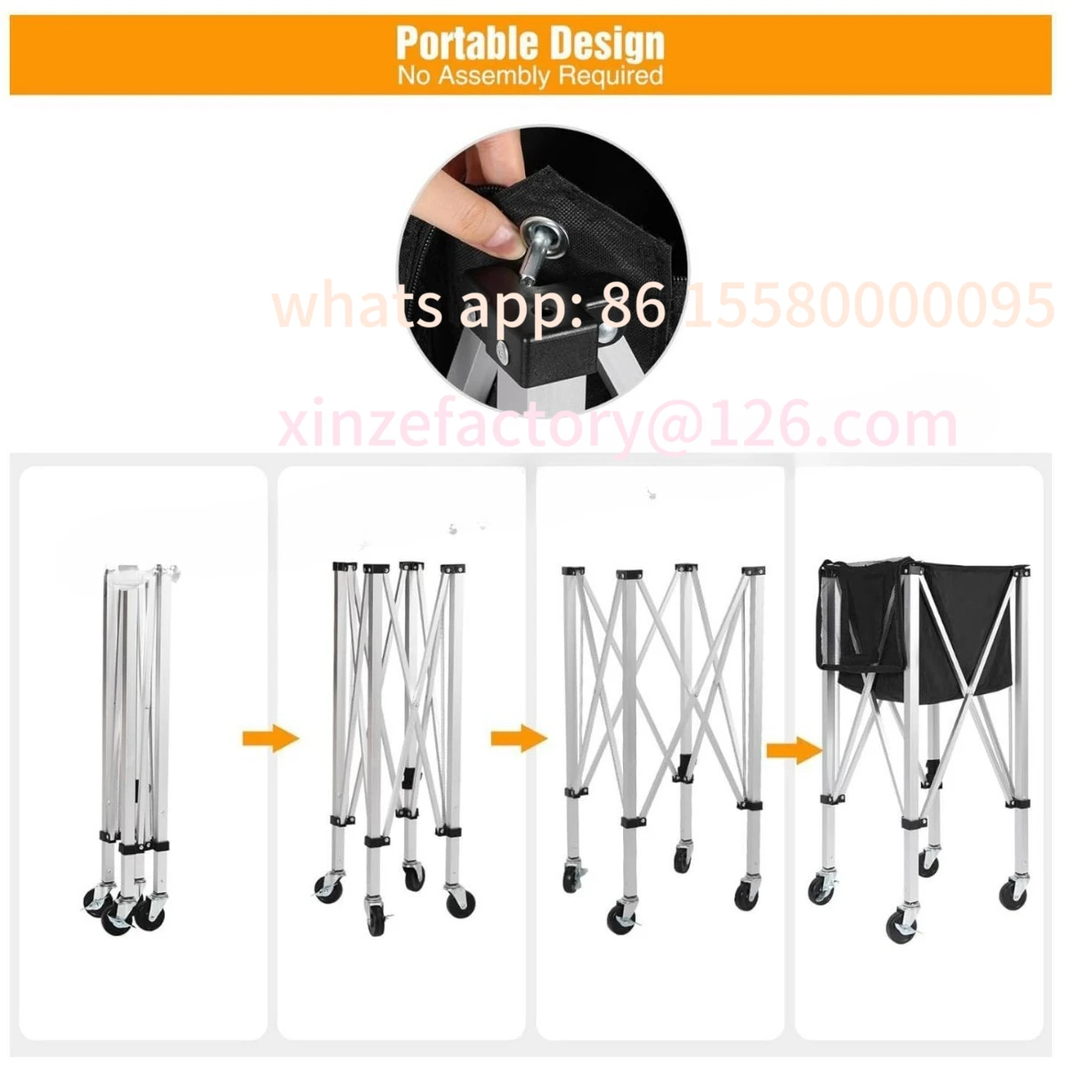 

Customizable Foldable Tennis Frame Aluminum Alloy Cart