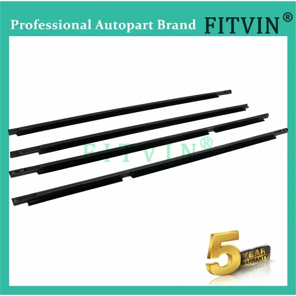 4pcs 75730-60041 75720-60041 Front Rear Left Right Black Outside Window Weatherstrips Mouldings For Land Cruiser 100 LX470 98-07