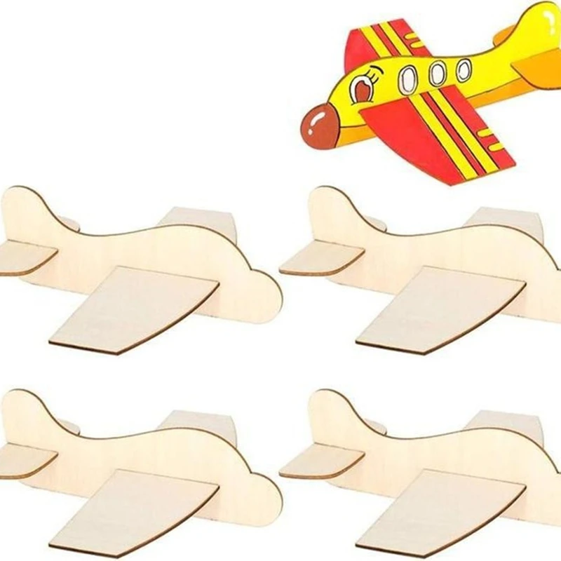 4PCS Blank Wood Aircraft Assemble Plane Toy Balsa Airplanes Assemble Airplane Toys Airplane Model Kids Airplane Toys