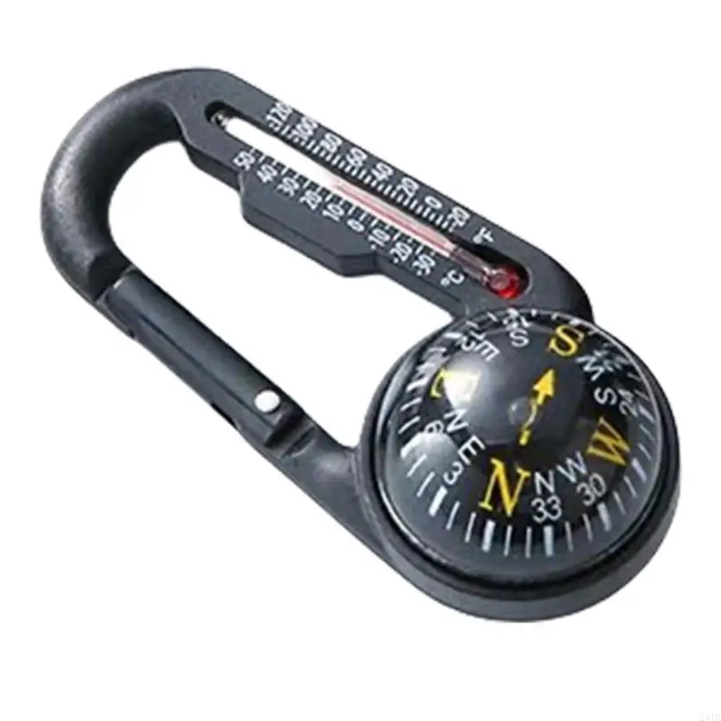 Camping Mountaineering Buckle Keychain Small Compasses Thermometers Carabiner Clip Convenient Outdoor Survival Tool 