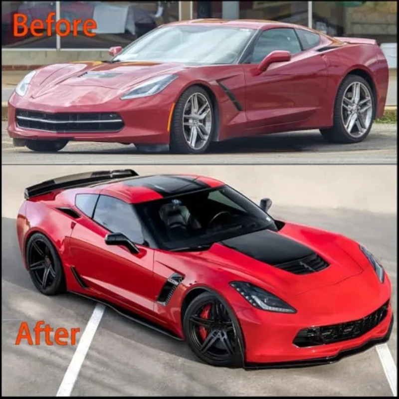 C7 Z06 2014-2019 Stage 3 Rear Trunk Wing Spoiler with Black WickerBill Insert, Exterior Mod Parts view 3