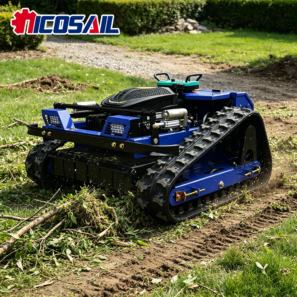 

QL500D Remote Control Lawn Mower CE Certified 500mm Cutting Width Self-generating Slope Mower 45° Climbing Ability