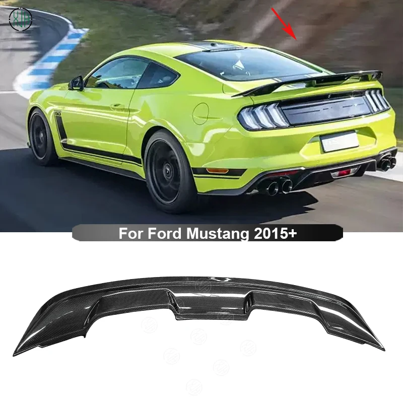 For Ford Mustang 2015-2021 GT500 Style Carbon Fiber Car Rear Trunk Spoiler Rear Wing Tail Wing Parts Upgrade Body kit