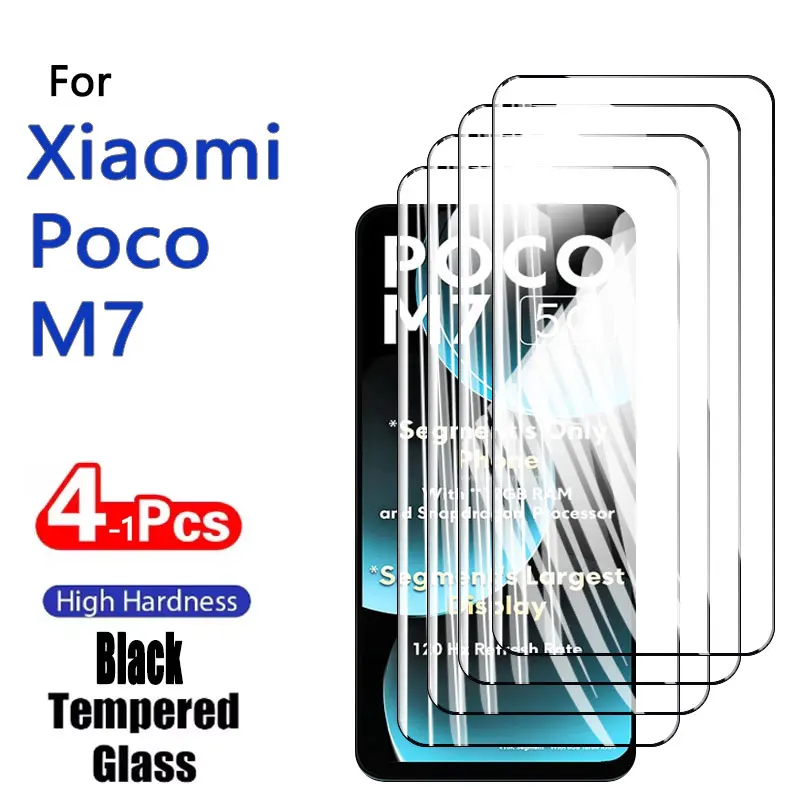 1-4 قطعة حامي الشاشة ل Xiaomi Poco M7 M 7 HD الزجاج المقسى كريستال 9H عالية الألومنيوم المضادة للخدش حافظة بصمة صديقة #2