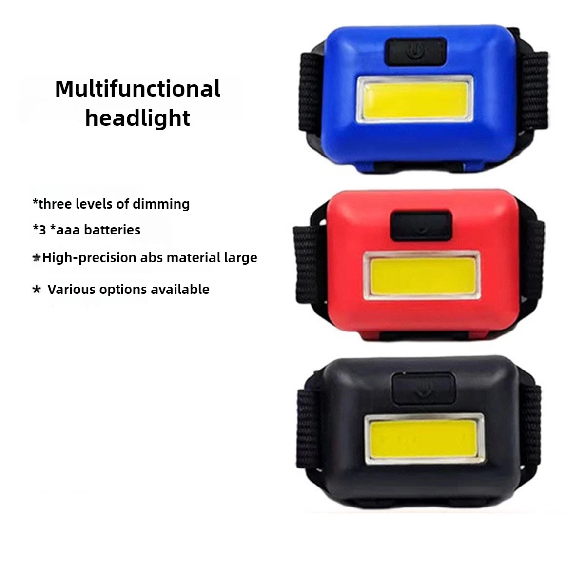 Mini COB three section No. 7 pool headlight plastic night riding night fishing headlight wearing outdoor headlamp