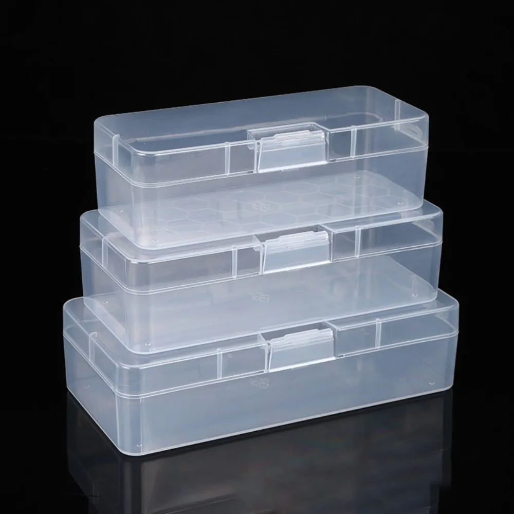 Large Capacity Plastic Pencil Box With Buckled Multifunctional Pencil Case Transparent Waterproof Storage Box