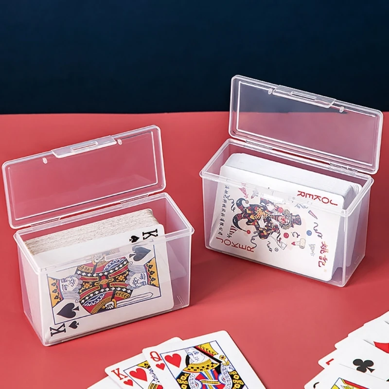 Portable Playing Card Case Container Plastic Gaming Card Holder Organizers Empty Snaps Closed Card Storage Box Durable