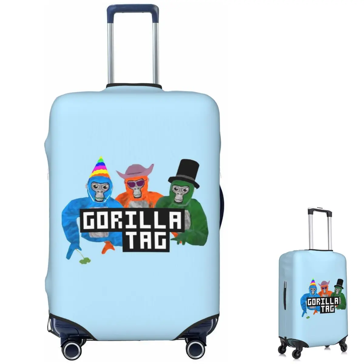 Gorilla tag festa chapéu gorilla tag merch mala capa proteção elástica viagem bagagem protetor capas para 18-32 Polegada