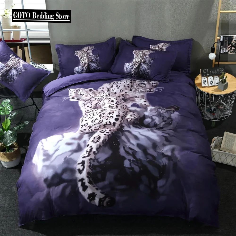 

Lion/Tiger Bedroom Set Queen Bedding North America Animal Duvetcover Pillowcase 228x228 Quilt Cover Set King Size Bedlinens