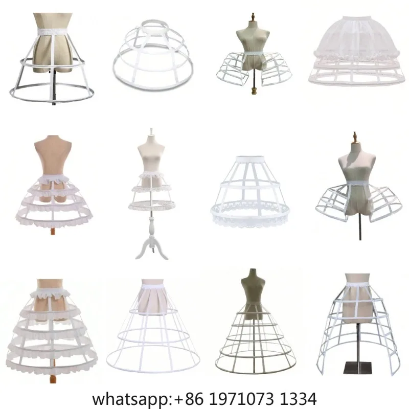 Women's White All Season Summer Crinoline Underskirt 2/3/4/5 Hoops Or Cage For Baroque Rococo Style For Wedding Party Perfor