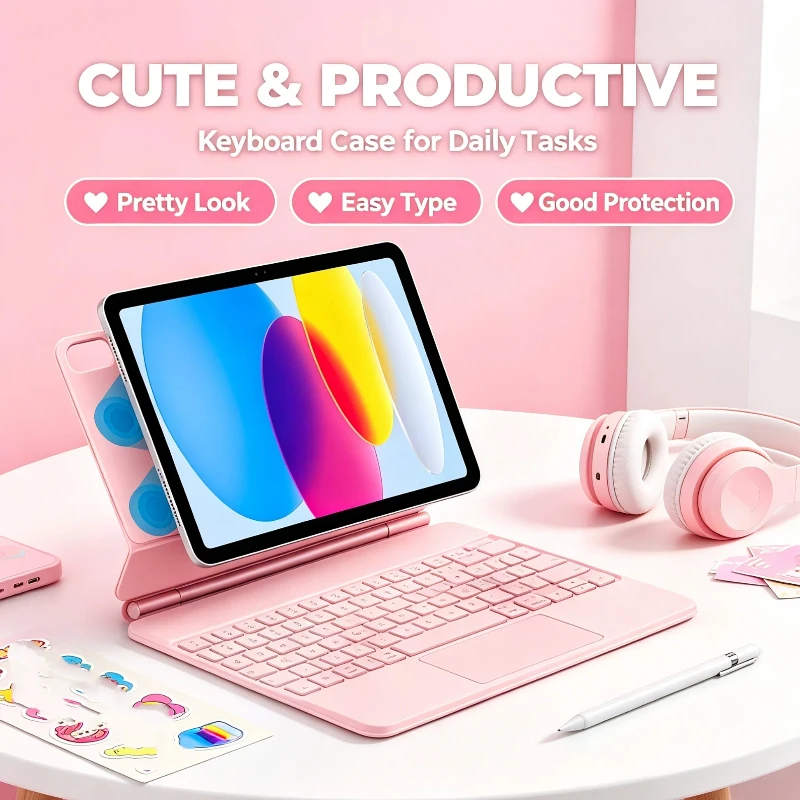 Bluetooth Tablet Case With Built‑in Trackpad Backlit Keyboard For iPad 11