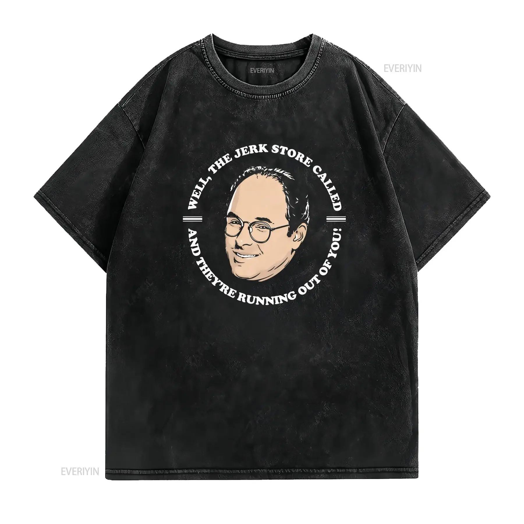 THE JERK STORE CALLED George Costanza T Shirt  vintage Washed designer clothes Unisex Slightly graphic Top For Everyday Wear