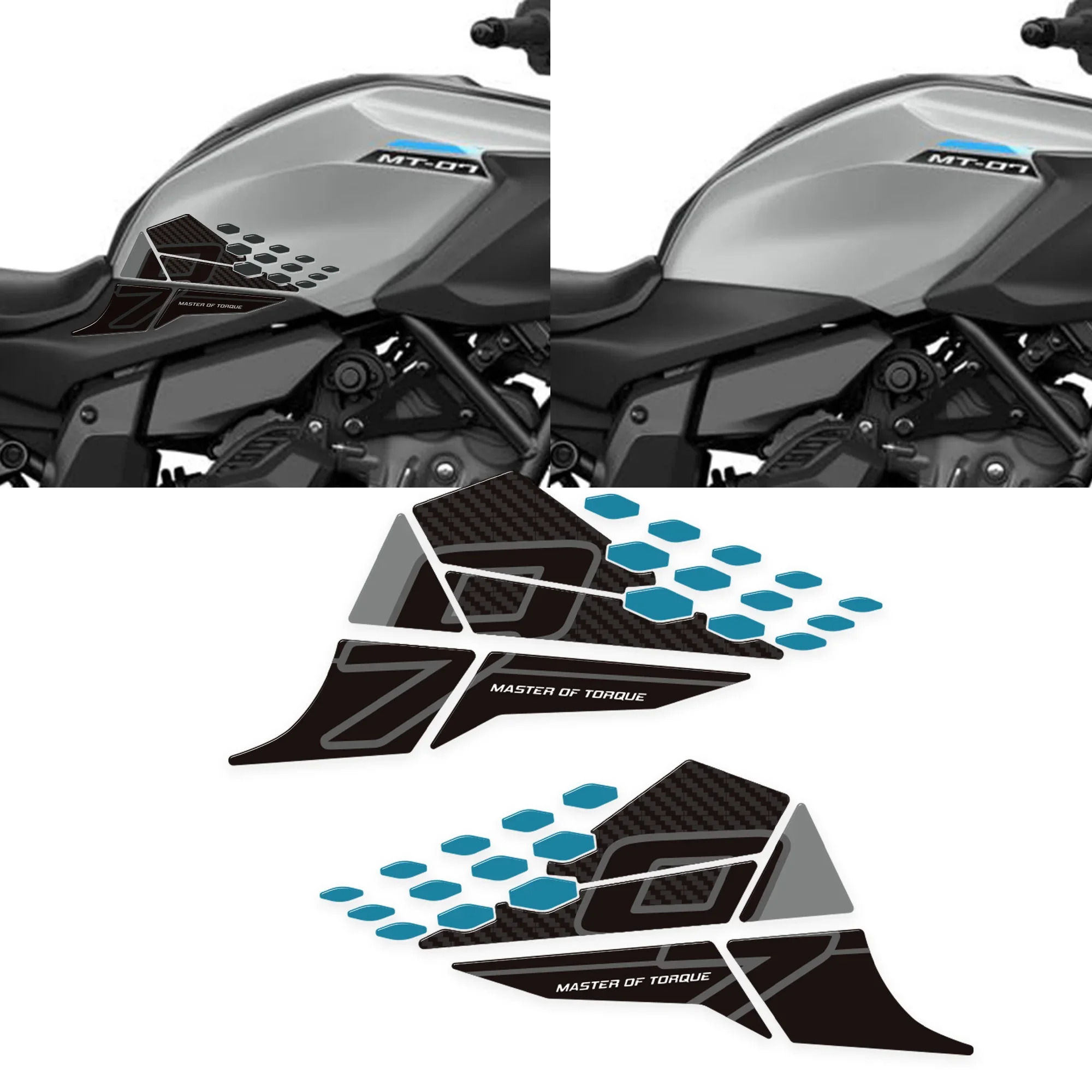 New Motorcycle For MT 07  Tank Pad Cap Gas Fuel Oil Knee Protector Fairing Fender 3D Stickers Decals 2025-2026